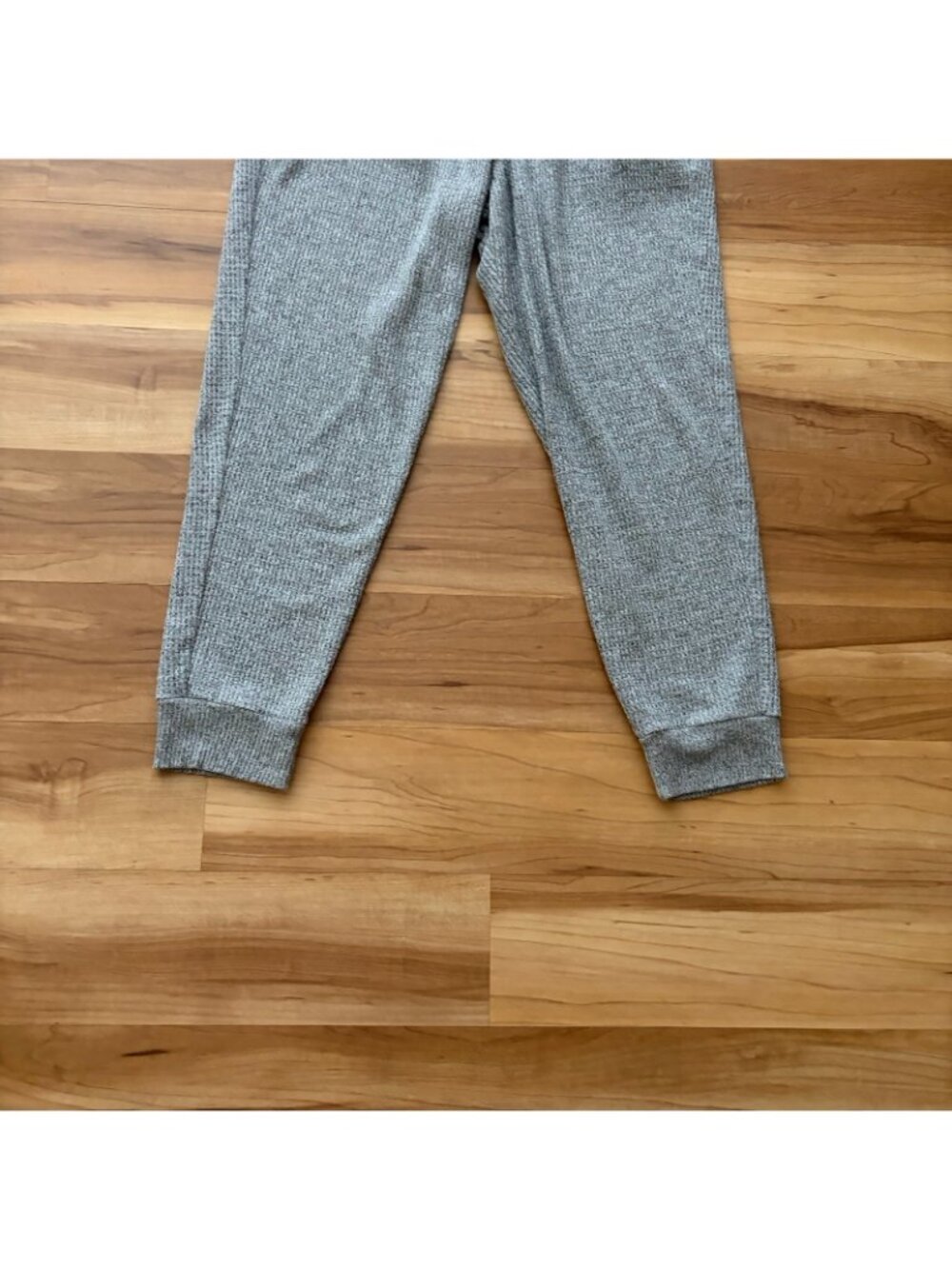 Aerie Gray Size Large Elastic Waist Waffle Jogger Loungewear Relaxed Casual - Picture 3 of 5